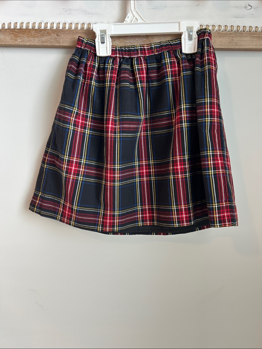 Crewcuts Size 8, Red and black Plaid Elastic-Waist Mini Skirt
